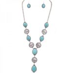 Multi Pendant Necklace with Oval Round Teardrop Station Details