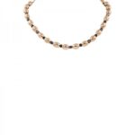Rounded Bead Necklace With Small Spacer Details And Curved Shape