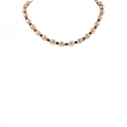 Rounded Bead Necklace With Small Spacer Details And Curved Shape