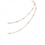 Layered Station Bead Necklace with Adjustable Chain and Accent Details - Image 2