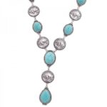 Multi Pendant Necklace with Oval Round Teardrop Station Details - Image 2
